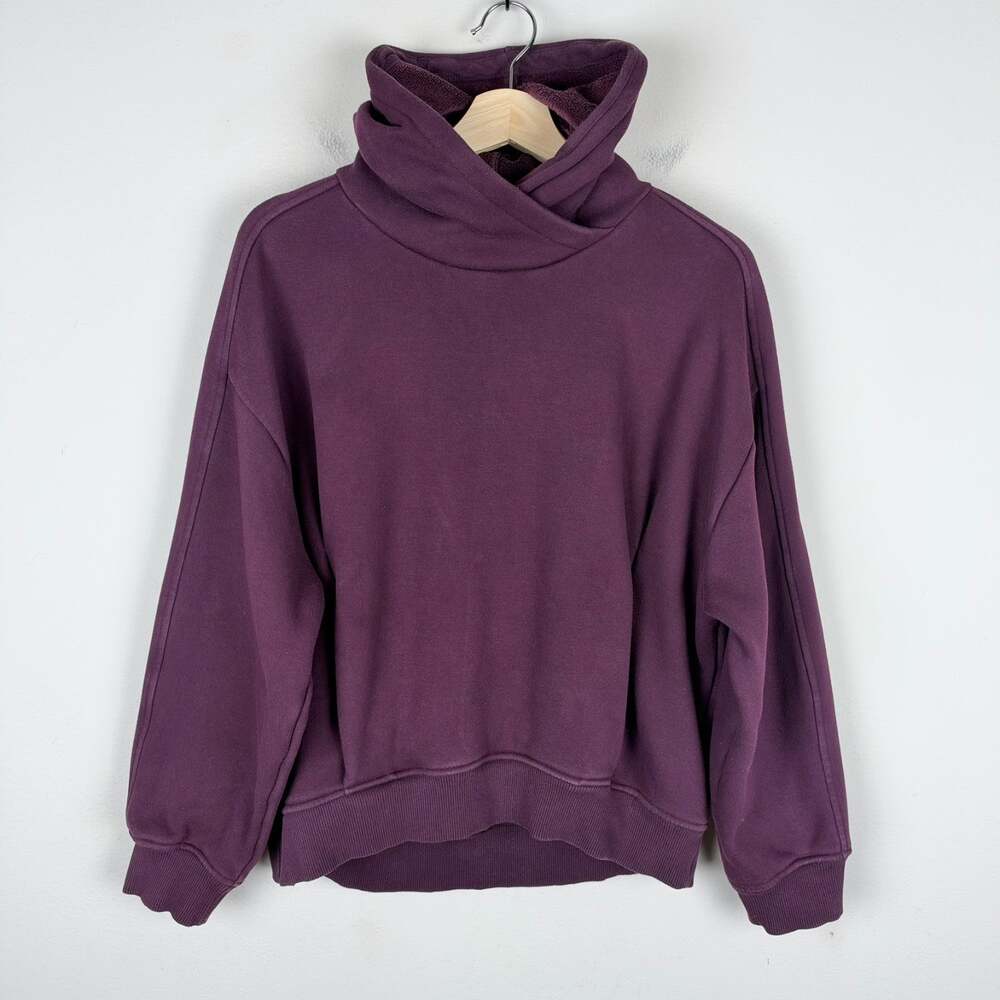 Athleta Cozy Karma Spiced Cabernet Pullover Hoodie Sweatshirt Womens Sz L